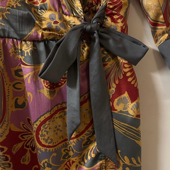 Colorful Paisley Wrap Robe - Picture 3 of 7